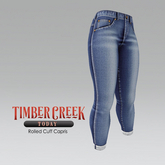 [Timber Creek] Rolled Cuff Capris-Faded