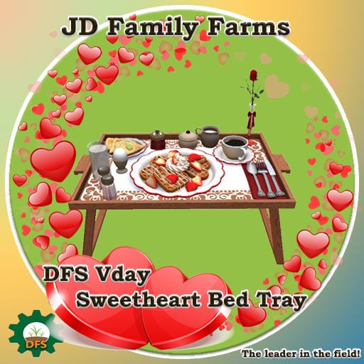 DFS Vday Sweetheart Bed Tray - Special Valentine's Day Celebration 