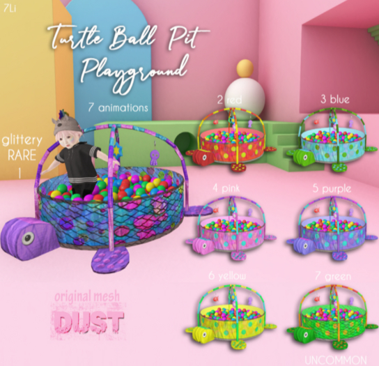1 DUST: Turtle Ball Pit - glittery RARE