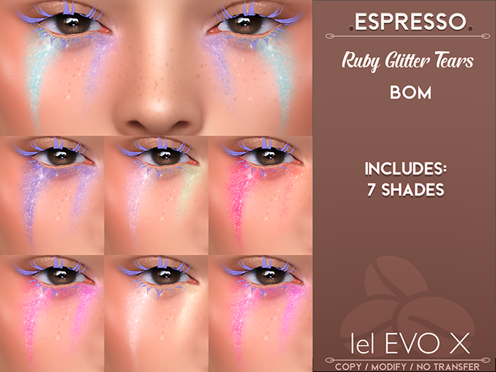 .espresso. ruby glitter tears Lelutka EVOX BOM