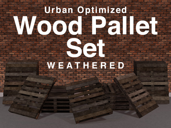 Wood Pallet Set Weathered