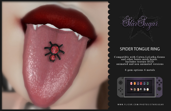 *SS* Spider Tongue Ring