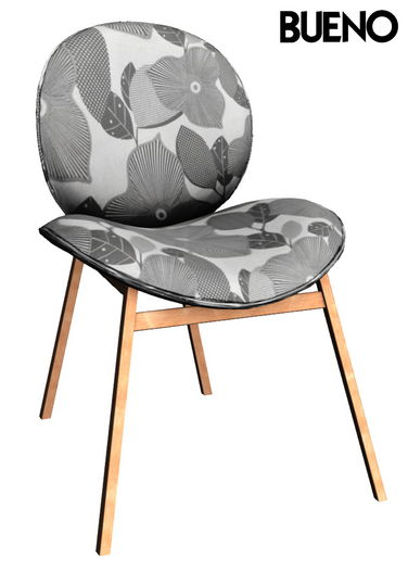 BUENO-Simple Chair-Floral Gray