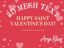 [ARYA] 3D MESH TEXT WITH PHOTO _ I LOVE YOU ♥