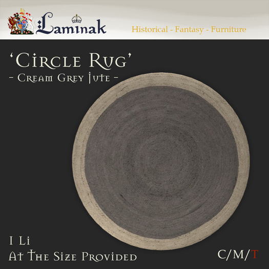 Laminak - Circle Rug - Braided Grey & Cream Jute