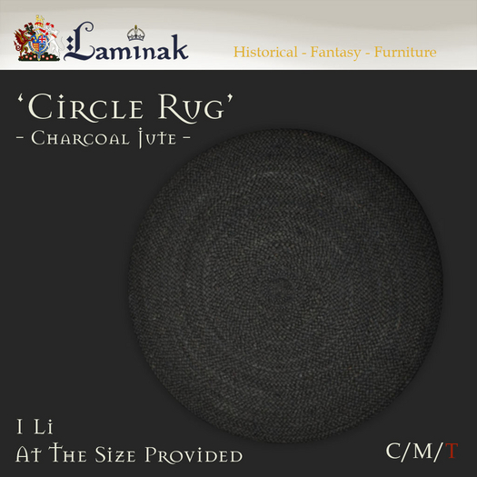 Laminak - Circle Rug - Braided Charcoal Jute