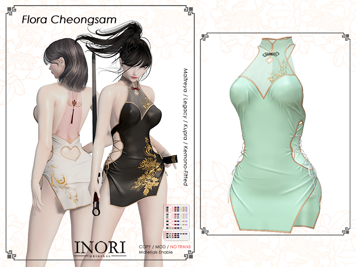 INORI - Flora Cheongsam Green
