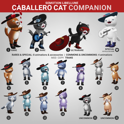 SEmotion Libellune Caballero Cat Companion RARE 01