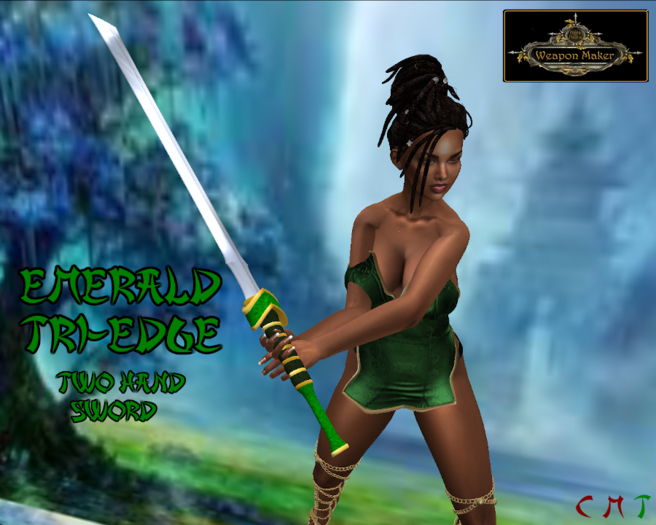 Emerald Tri-Edge 2h sword {Unity Maxim}