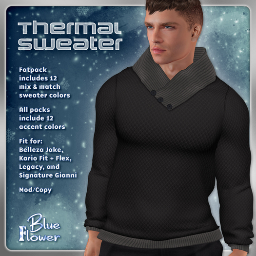 Blue Flower - Thermal Sweater - Demo