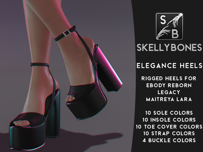 Skellybones -- Elegance Heels for Maitreya Lara, Legacy and eBody Reborn