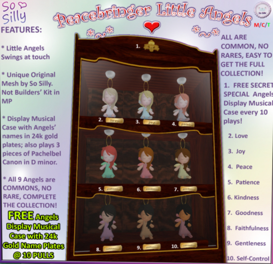 01 So Silly Peacebringer Little Angels Musical Case - RARE