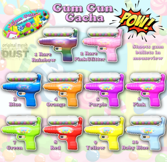 2 DUST: Gum Gun PinkGlitter RARE