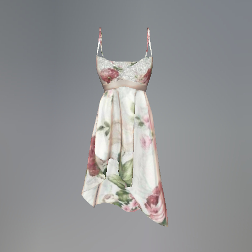 Ivory Cabbage Rose Belleza Dress