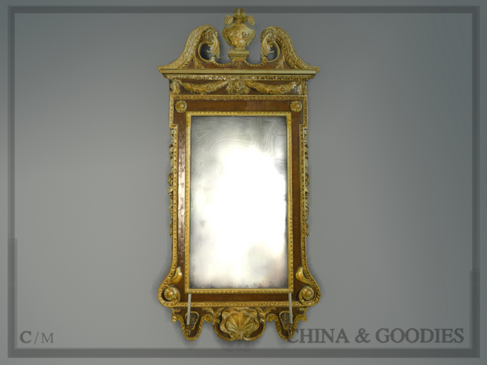 George II Mahogany Architectural Mirror -C&G-