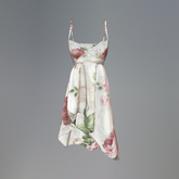 White Cabbage Rose Slink Dress