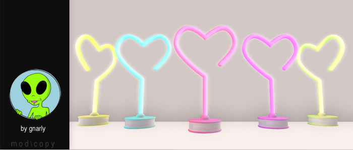 G/\/ARLY:: Neon Heart Lamp - Aqua