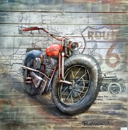 Wall- Rustic Vintage Bike