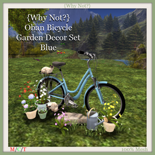 {Why Not?}Oban Bicycle Garden Decor Set-Blue-Boxed