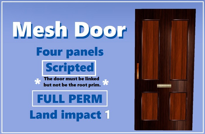 MESH DOOR, FOUR PANEL. FULL PERM