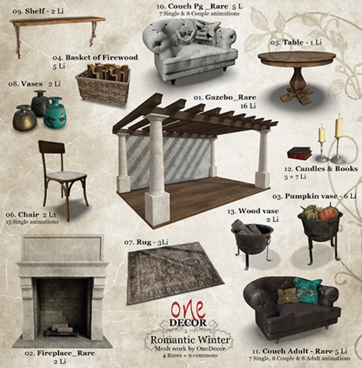 OneDecor::01_Romantic Winter::Gazebo  RARE