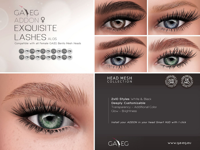 [GA.EG] Mesh Heads Addon - AL05 Exquisite Alpha Lashes