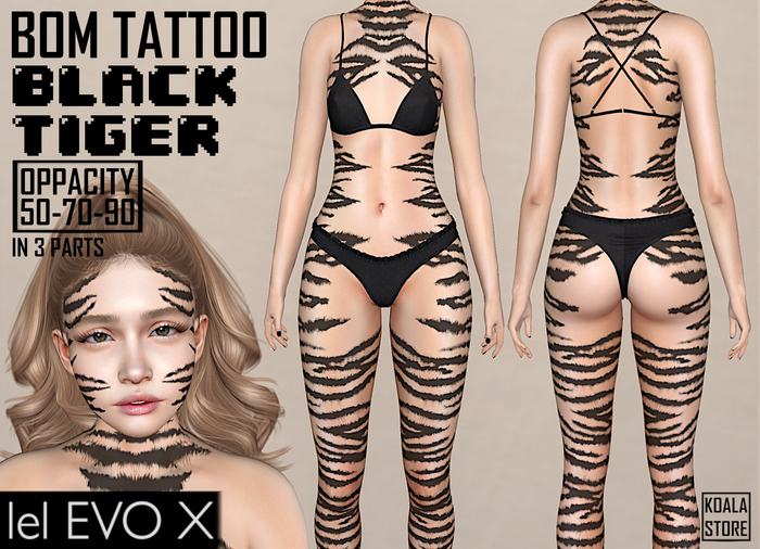 // KOALA STORE // BOM TATTOO BLACK TIGER - EVOX