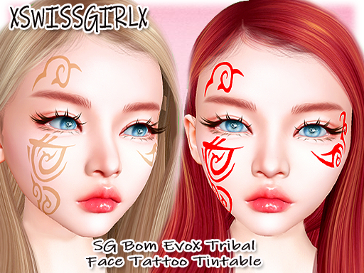 SG Bom EvoX Tribal Face Tattoo Tintable
