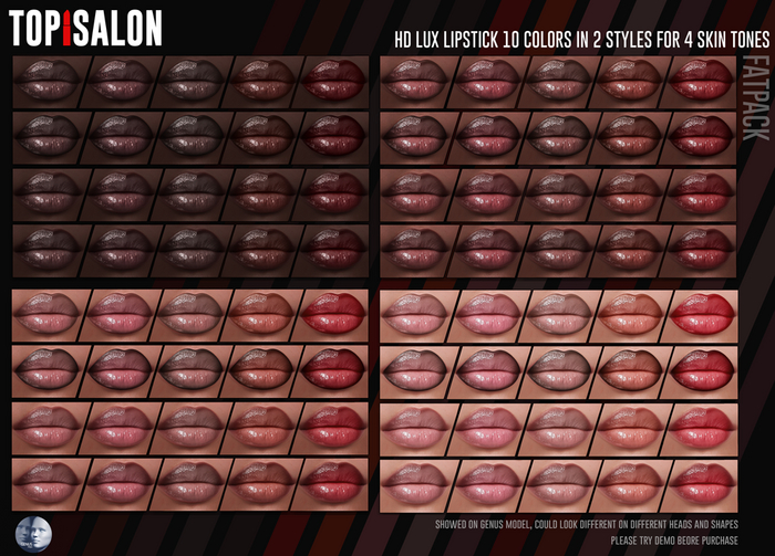 TOP1SALON - HD LUX LIPSTICK (Genus) FATPACK