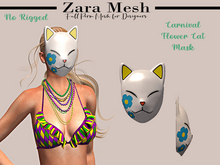 ZM - Carnival Flower Cat Mask - FULL PERM MESH