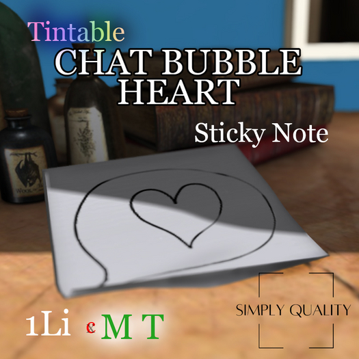 TINTABLE *chat bubble heart* Sticky Note  - DOLLARBIE - REVAMP SALE