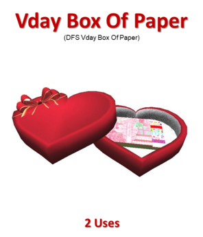 Second Life Marketplace - DFS Vday Box Of Paper (DFS Texture Only)