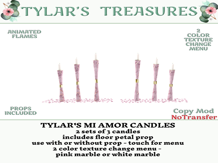 TYLAR'S MI AMOR CANDLES  add me