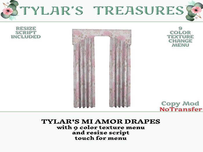 TYLAR'S MI AMOR DRAPES  add me