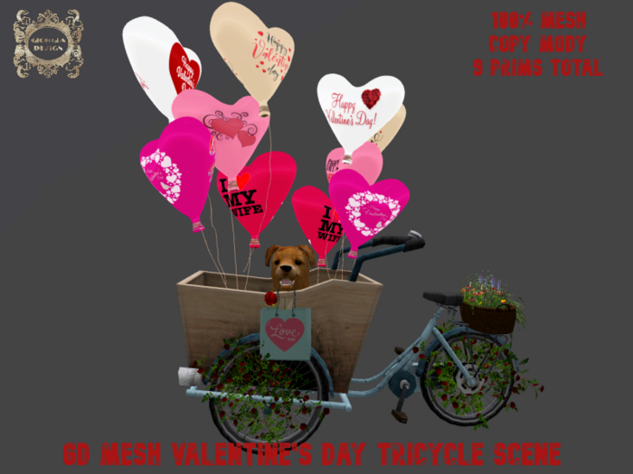 GD MESH VALENTINE'S DAY TRICYCLE SCENE