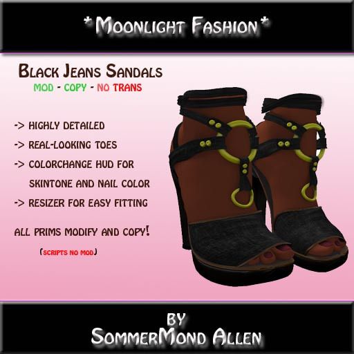 *MF* Black Jeans Sandals (Boxed)