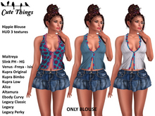 [CT] Hippie Blouse - Blu Hud x 3 textures - Maitreya - Legacy - Kupra - Belleza - Slink - Ebody - Alice - Altamura DEMO 