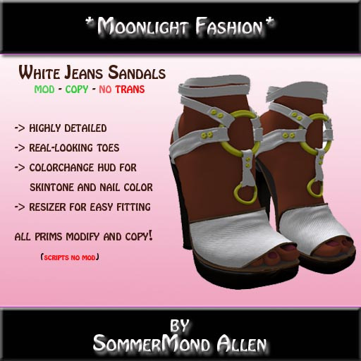 *MF* White Jeans Sandals (Boxed)