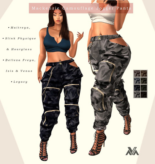 Ava Design//Mackenzie Camouflage Jogger Pants
