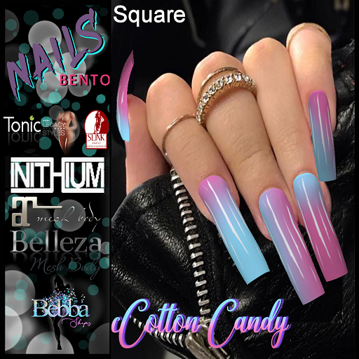 ::BEBBA:: Cotton Candy Nails Square
