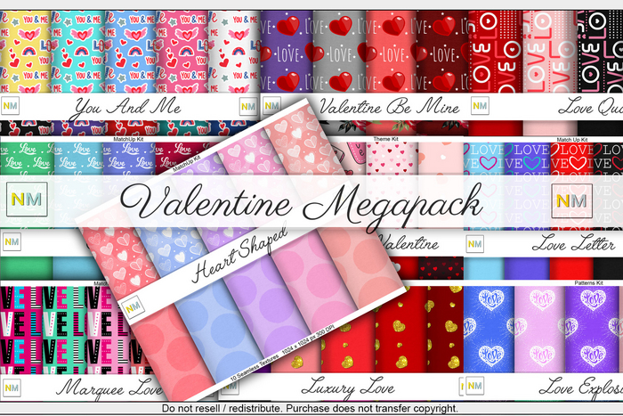 Valentine Megapack Seamless Fabric Textures NM Various Sets for Designers With Discount Boxed