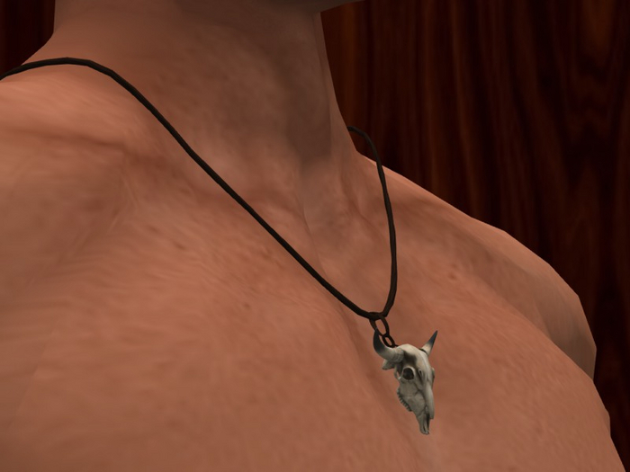 TM Mens Bull Skull Necklace - Color Change - Resize - Brightness