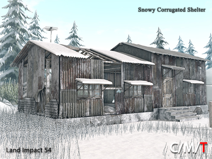 "Killer's" Snowy Damaged Corrugated Shelter