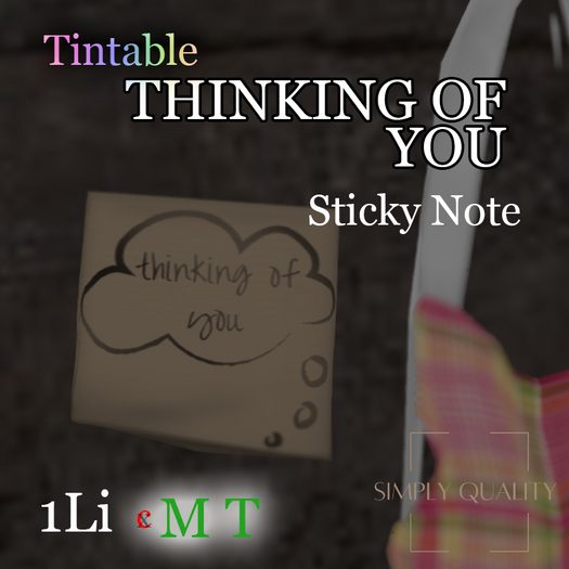TINTABLE *thinking of you* Sticky Note  - DOLLARBIE - REVAMP SALE