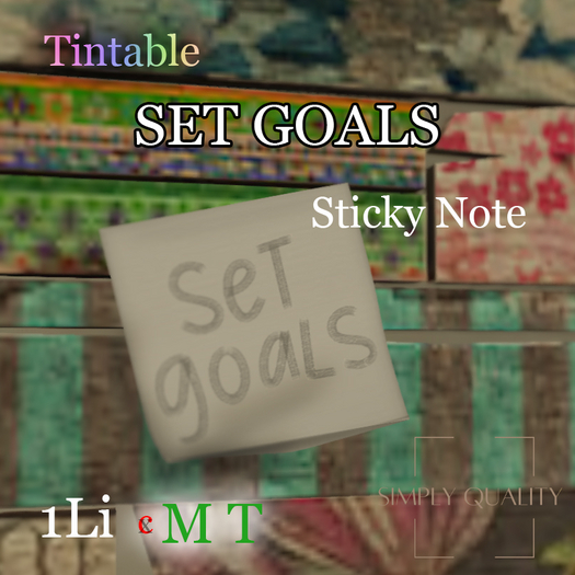 TINTABLE *set goals* Sticky Note  - DOLLARBIE - REVAMP SALE