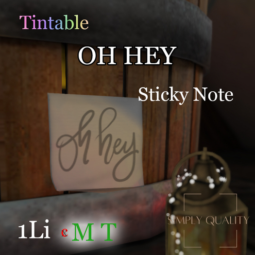 TINTABLE *oh hey* Sticky Note  - DOLLARBIE - REVAMP SALE