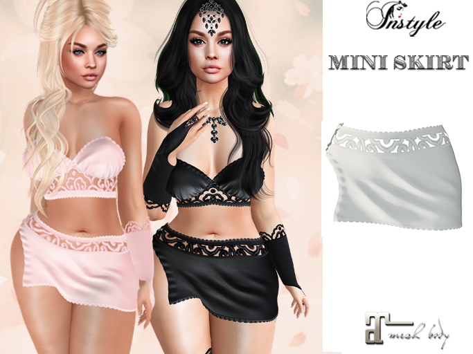 InStyle  MINI SKIRT White-Maitreya