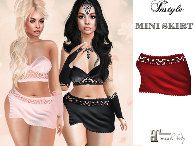 InStyle  MINI SKIRT Red -Maitreya