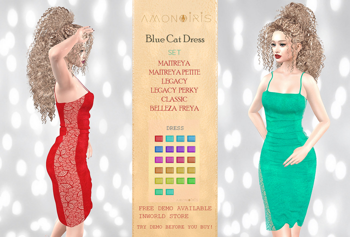 Blue Cat Dress by AMON&IRIS