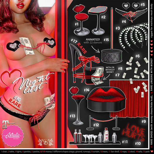 Astralia Night Lust - RARE - 2 PC Set